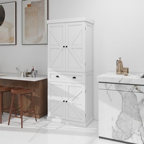 50" LED Kitchen Pantry Storage Cabinet with 2 Doors and Shelves S733156