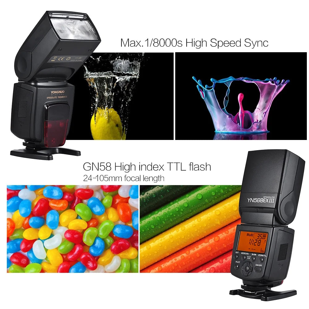 Wireless TTL Slave Flash Speedlite GN58 1/8000s HSS for Nikon DSLR Camera W8462
