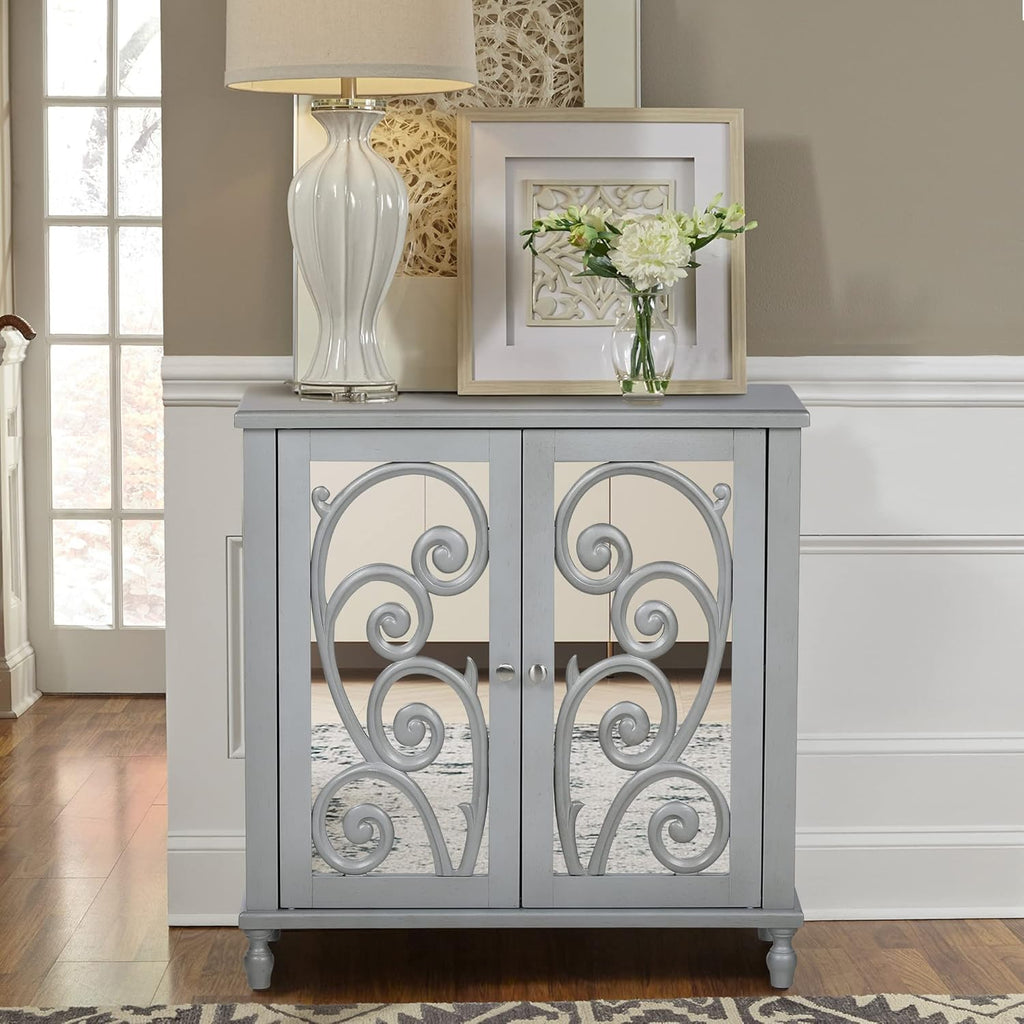 White Accent Cabinet with 2 Doors Storage Sideboard Buffet Cabinet Q8456