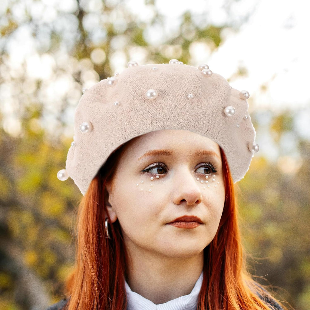 Beige Cashmere Wool Beret K911