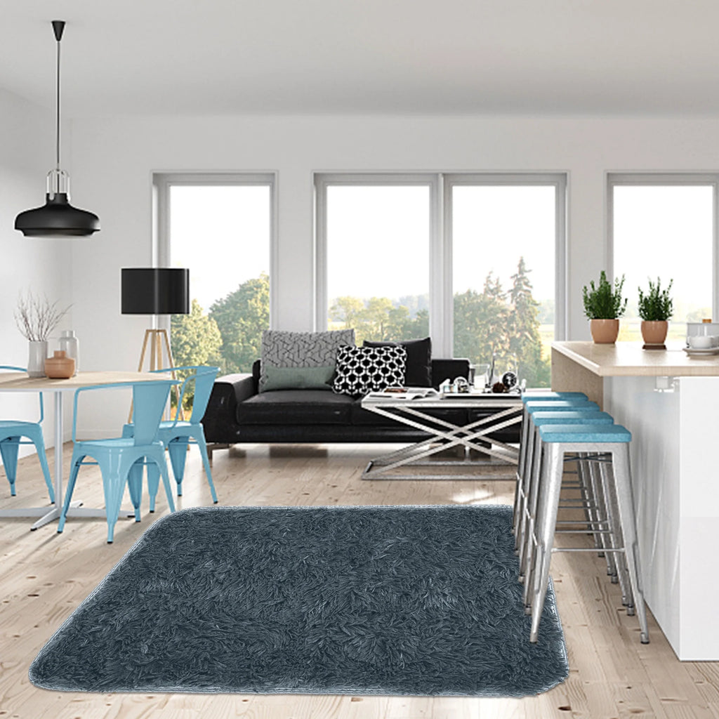 Black/Gray/Blue/Red Shaggy Area Rugs I7313