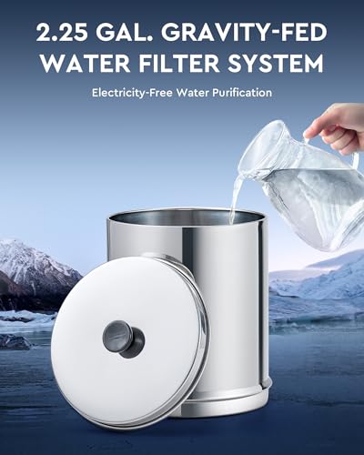 2.25 Gal Stainless Steel Gravity Water Filter System K93784