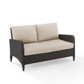 Beige Outdoor Wicker Loveseat R69674