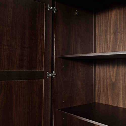 Solid Wood 2-Door Wardrobe with Walnut Finish P59855