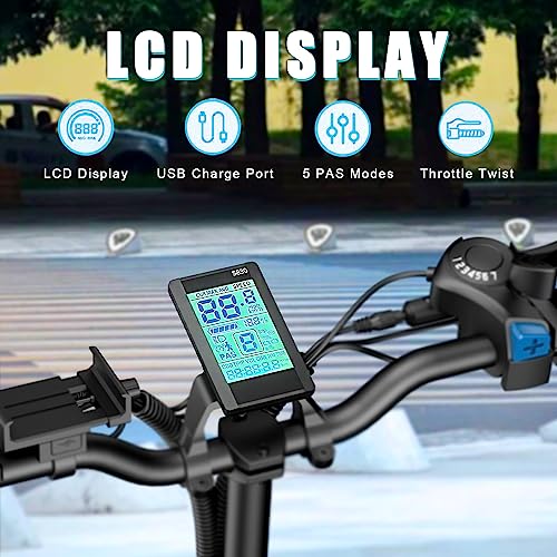 1000W 48V 20AH Removable Battery 7-Speed 20" x4.0 Fat Tire Electric Folding Bike T1262