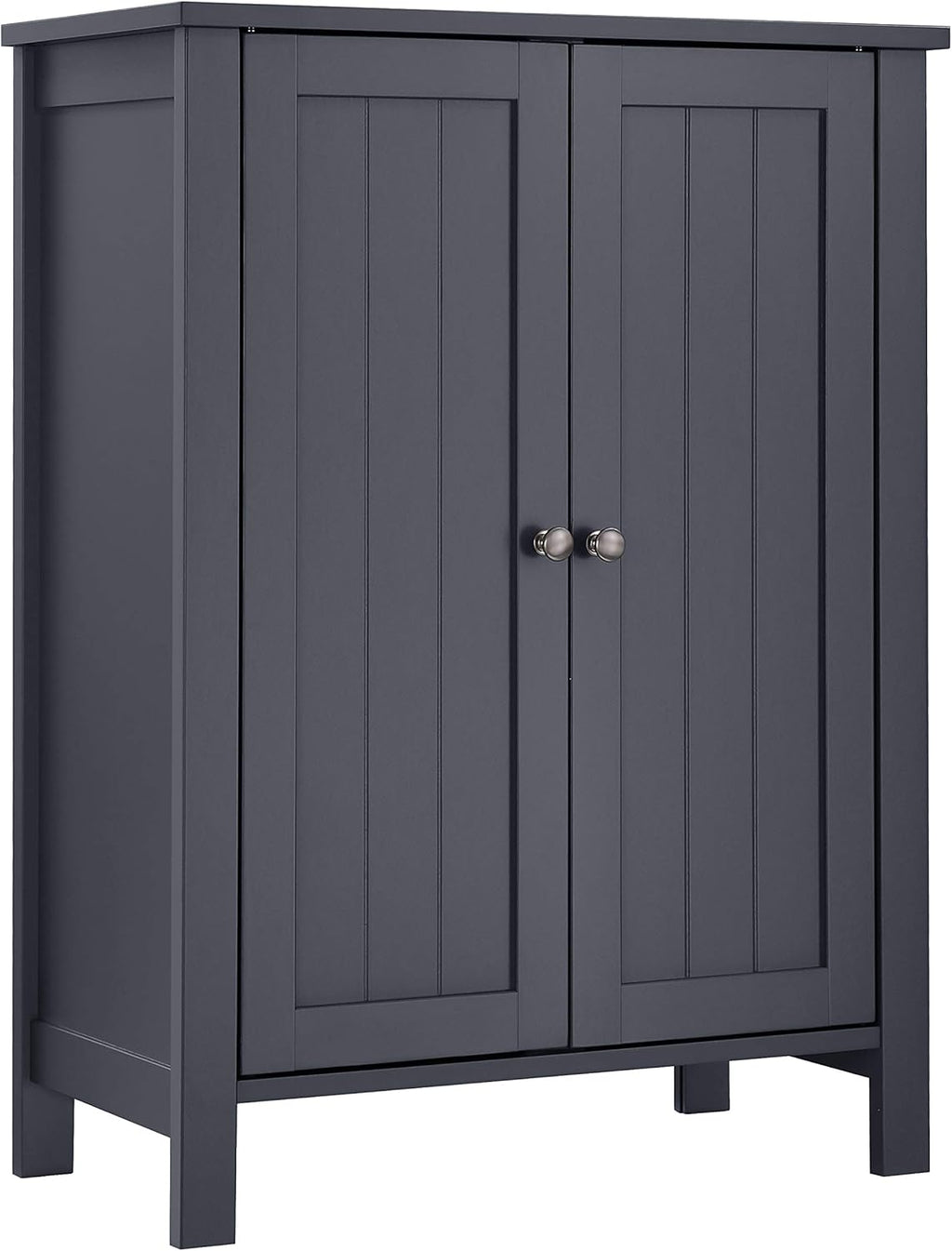 Brown Double Door Bathroom Floor Storage Cabinet with Adjustable Shelf R729295