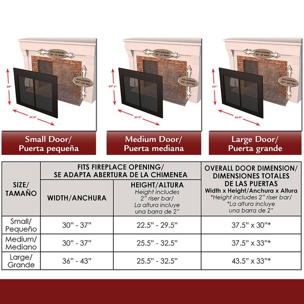 Black Large Fireplace Glass Door E42899
