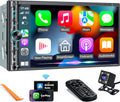 Wireless Double Din Car Stereo with Carplay, Android Auto, Bluetooth, 7" Touchscreen, Backup Camera C91924