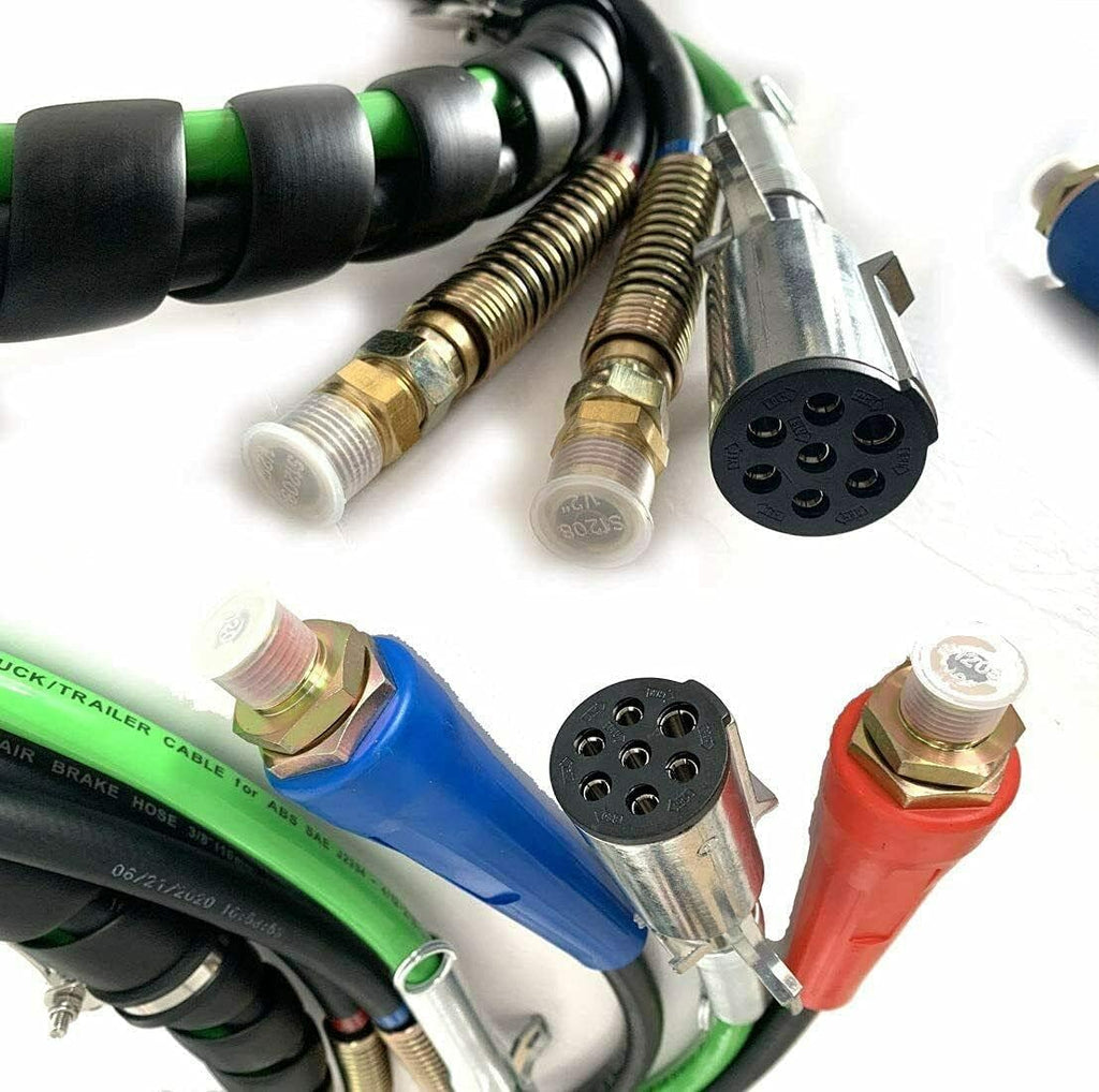 3 in 1 ABS Electrical and Rubber Air Line Hose Assemblies 12 FT Black W942551
