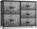 5 Drawer Fabric Storage Dresser with Wood Top E2838