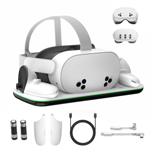 Charging Dock with Closable LED Indicator, Magnetic Charging, 2 Rechargeable 1850mA Batteries N556