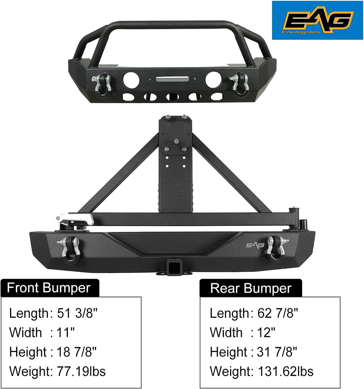 Front and Rear Bumper with Tire Carrier Combo T219495