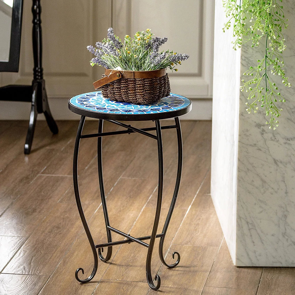 Cobalt Blue Mosaic Accent Table B730976