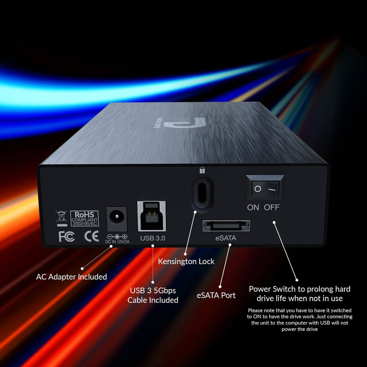 3tb 7200RPM USB 3.0 Aluminum External Hard Drive N3368