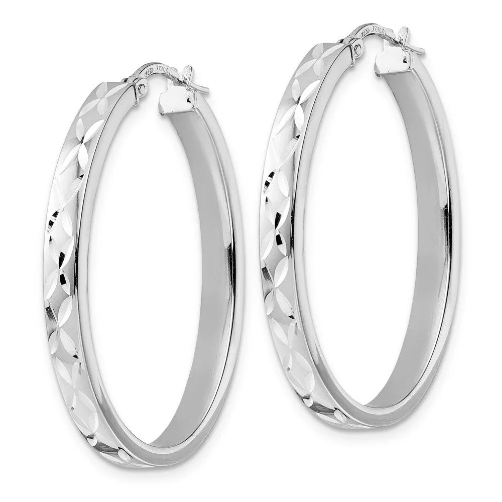 925 Sterling Silver Oval Hoop Earrings R35230
