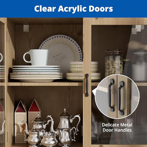 Buffet Sideboard Cabinet with 2 Acrylic Doors and Adjustable Shelf Y811