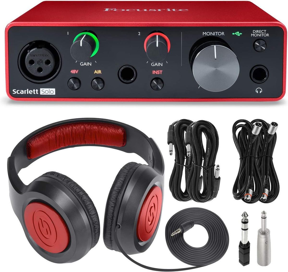 USB Audio Interface + Over-Ear Dynamic Stereo Headphones E47448