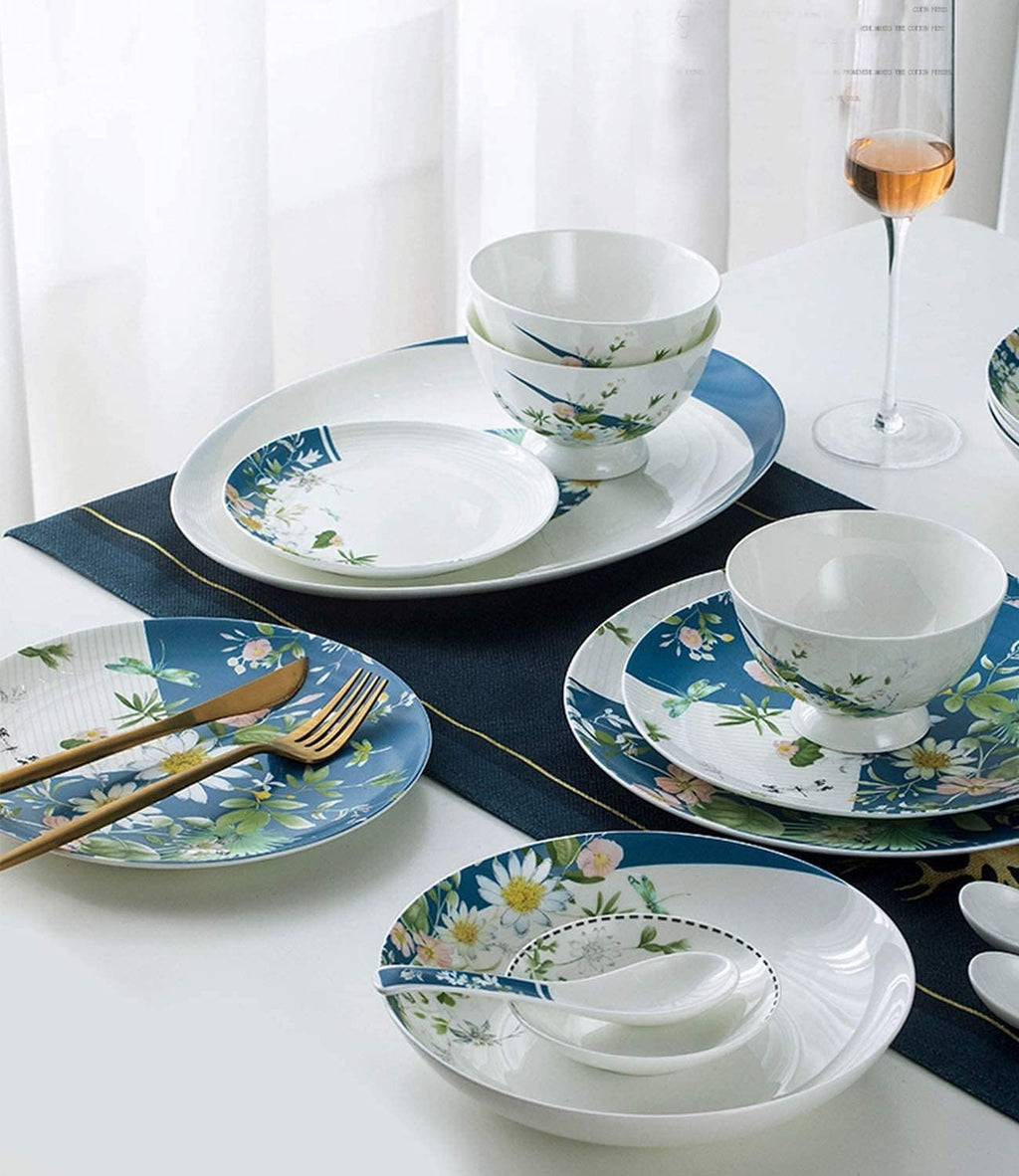 56-Piece Ceramic Bone China Dinnerware Set E403865