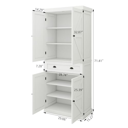 50" LED Kitchen Pantry Storage Cabinet with 2 Doors and Shelves S733156