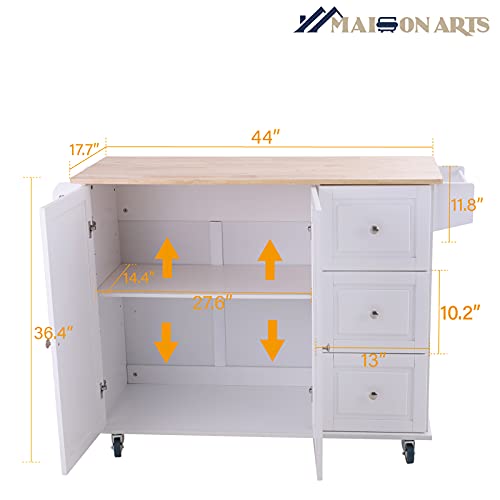 Grey Rolling Kitchen Cart with Drop Leaf, 2 Doors, 3 Drawers A971682