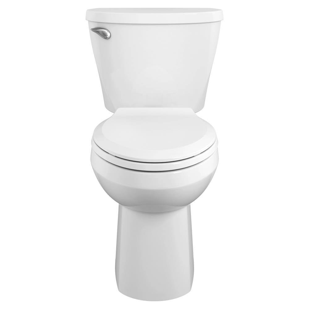 White WaterSense Elongated Chair Height 2-Piece Toilet 12-in Rough-In Size N179704