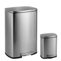 Rectangular 13-Gallon Stainless Steel Trash Can with Soft-Close Lid W880