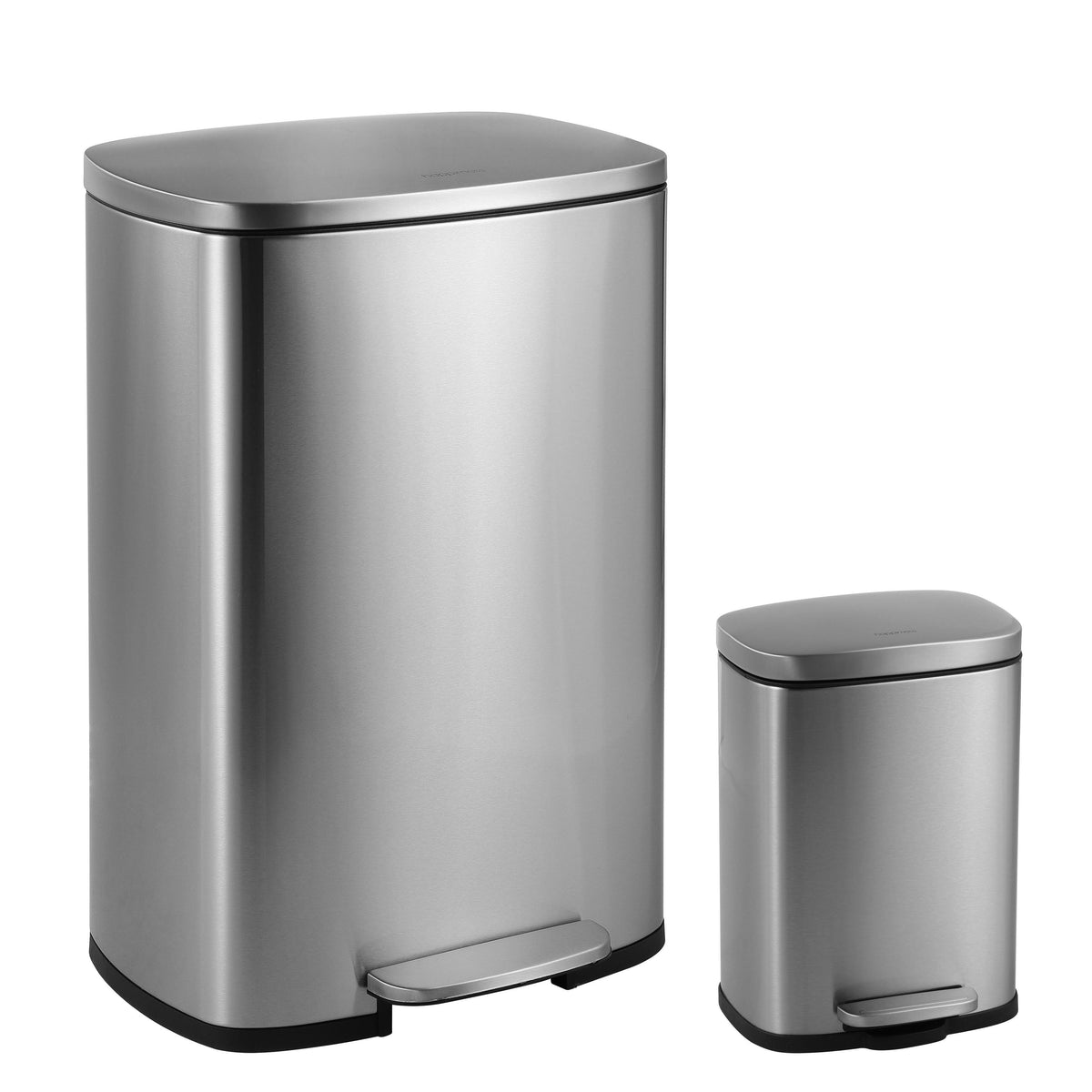 Rectangular 13-Gallon Stainless Steel Trash Can with Soft-Close Lid W880