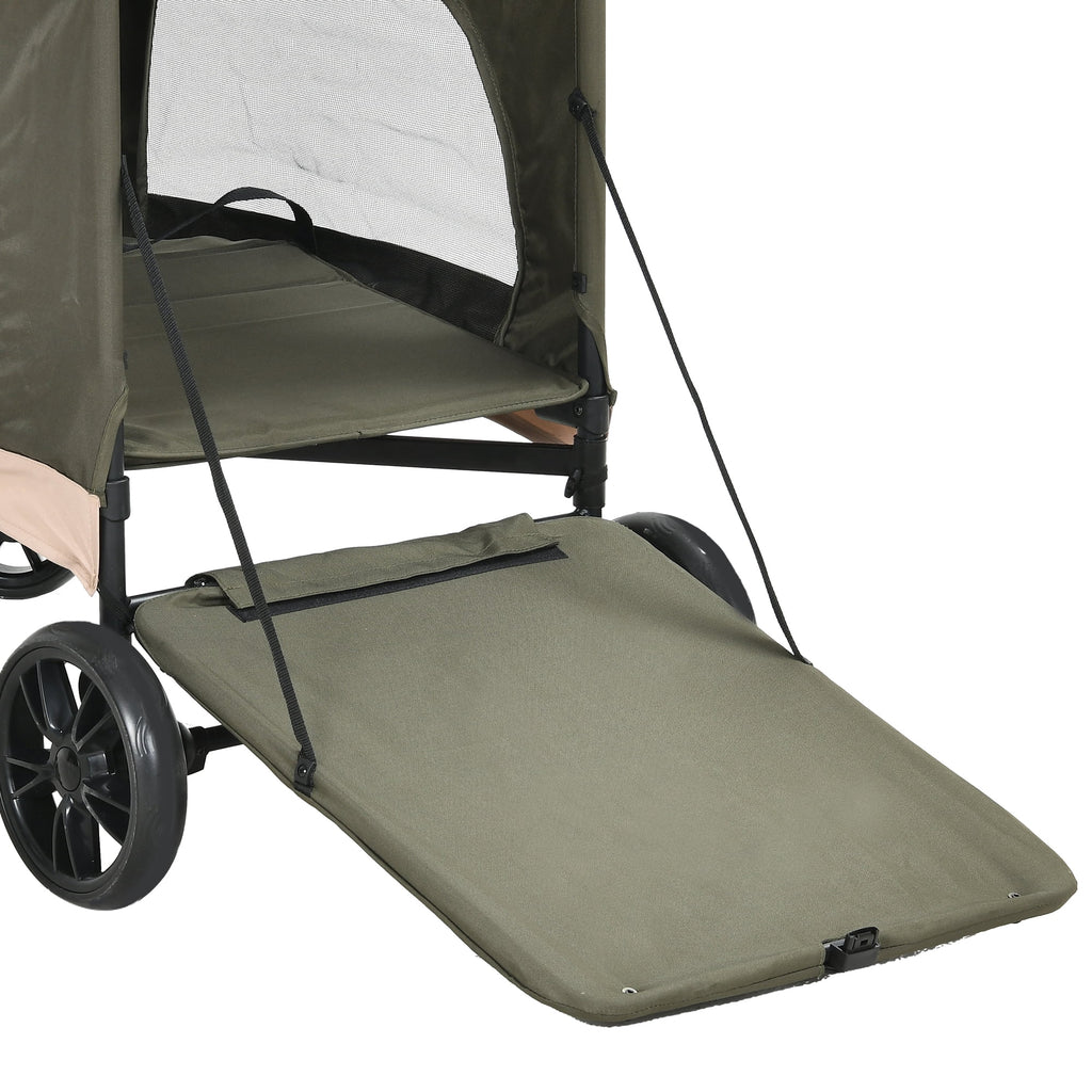 Foldable 4 Wheels Dog Stroller with Storage Basket X893