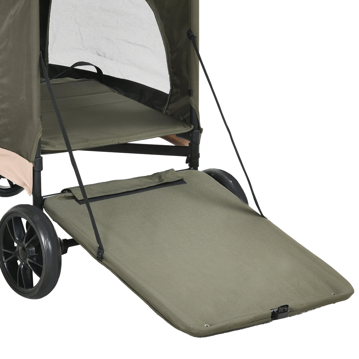 Foldable 4 Wheels Dog Stroller with Storage Basket X893