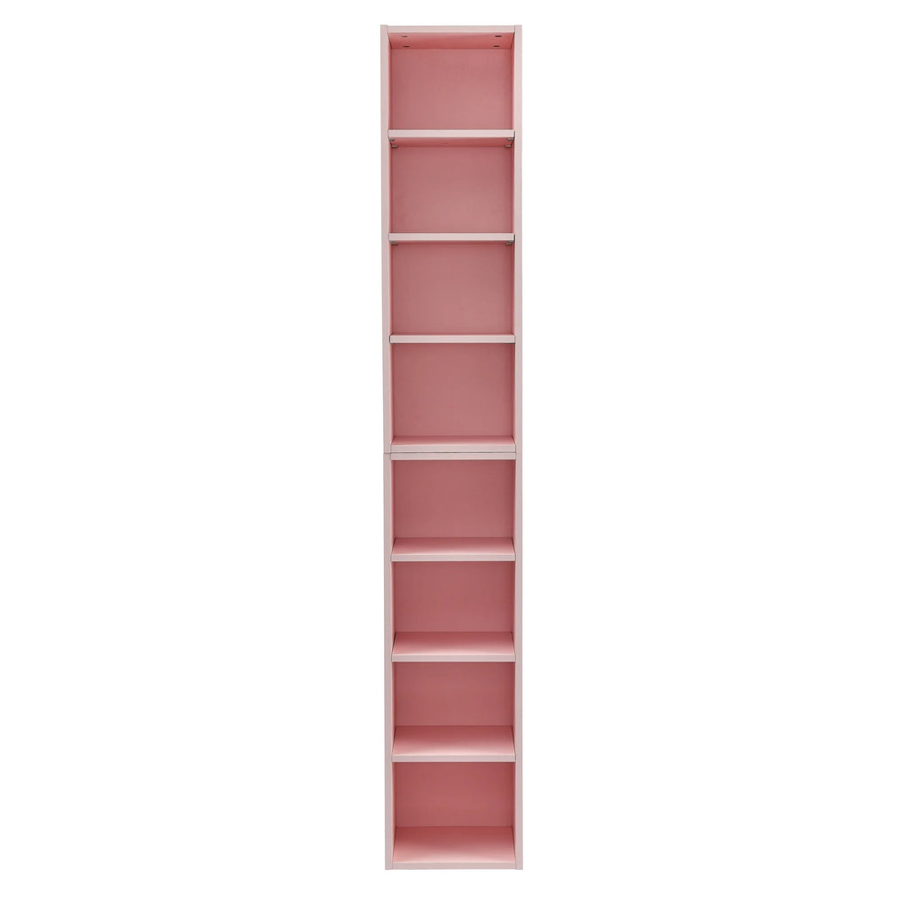 8-Tier Tall Narrow Bookcase with Adjustable Shelves E50569