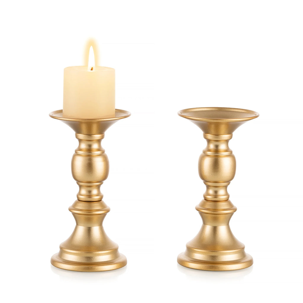 Gold Pillar Candle Holder Set of 10 P4464