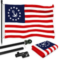 6 Ft Aluminum Spinning Flagpole with 3x5 Ft Polyester Flag N57243