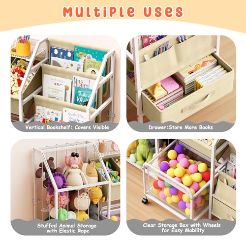 White 3 Tier Kids Bookshelf and Toy Storage M3417