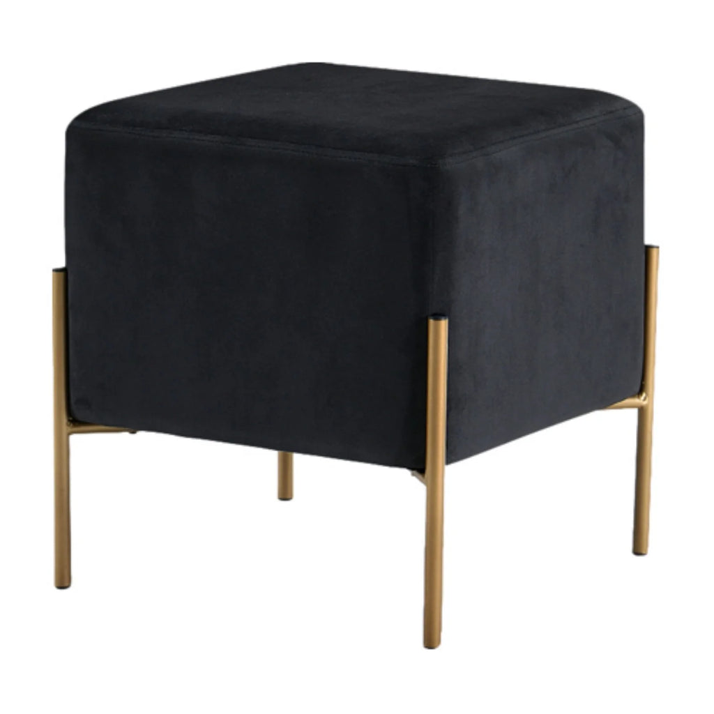 Black Velvet Ottoman Stool E967757