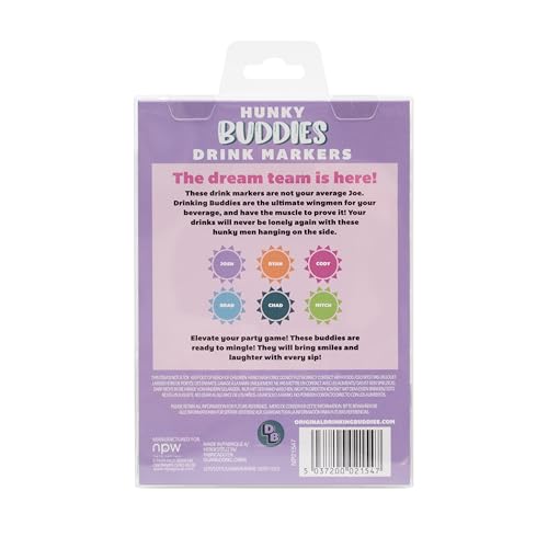 Drinking Buddies Drink Markers, Wine Glass Charms (6 Count) N86575