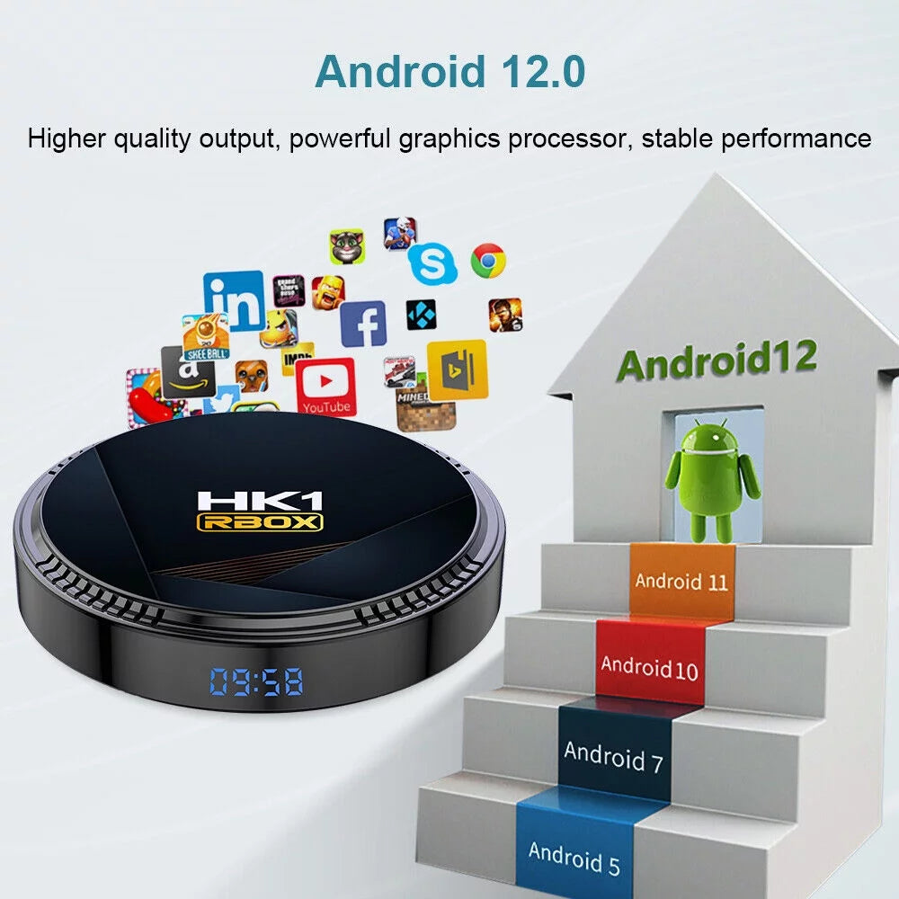 Android 12.0 4+32GB Ultra HD 6K HDR WiFi TV Streamer Player U27711