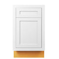 21 inch Wide Base Cabinet Snow White Inset Shaker Single Door Single Drawer Unassembled D60729