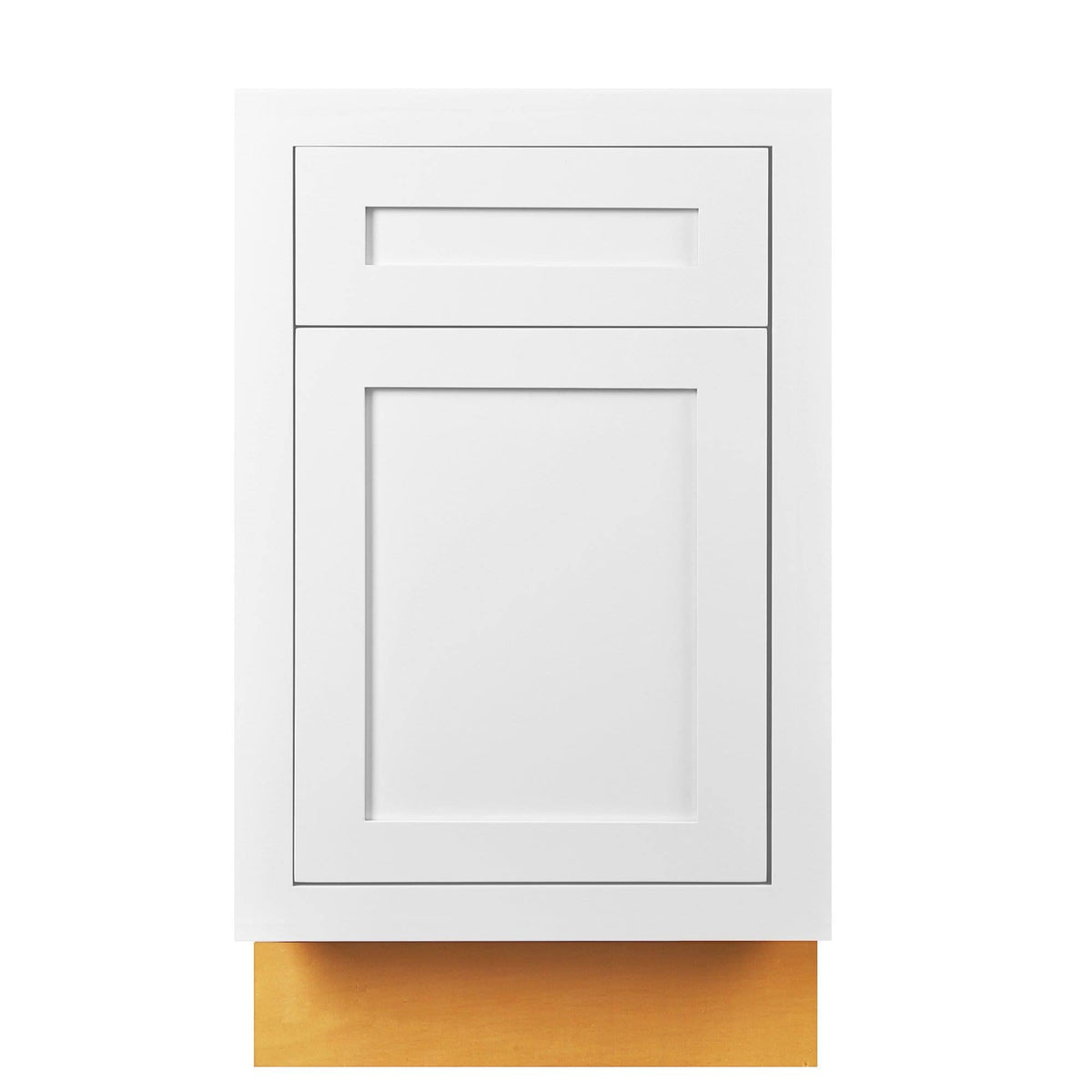 21 inch Wide Base Cabinet Snow White Inset Shaker Single Door Single Drawer Unassembled D60729