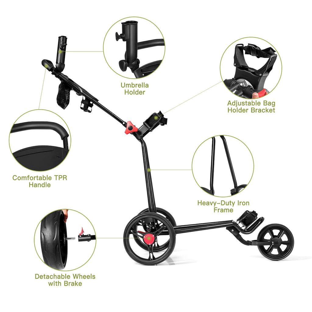 Foldable 3 Wheel Golf Push Cart C543982