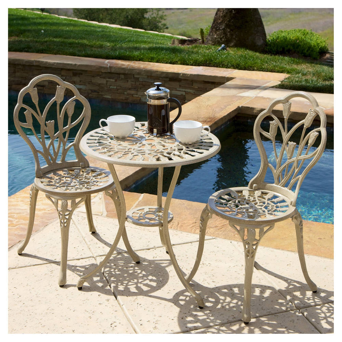 Sand Cast Aluminum Patio Bistro Set U883222