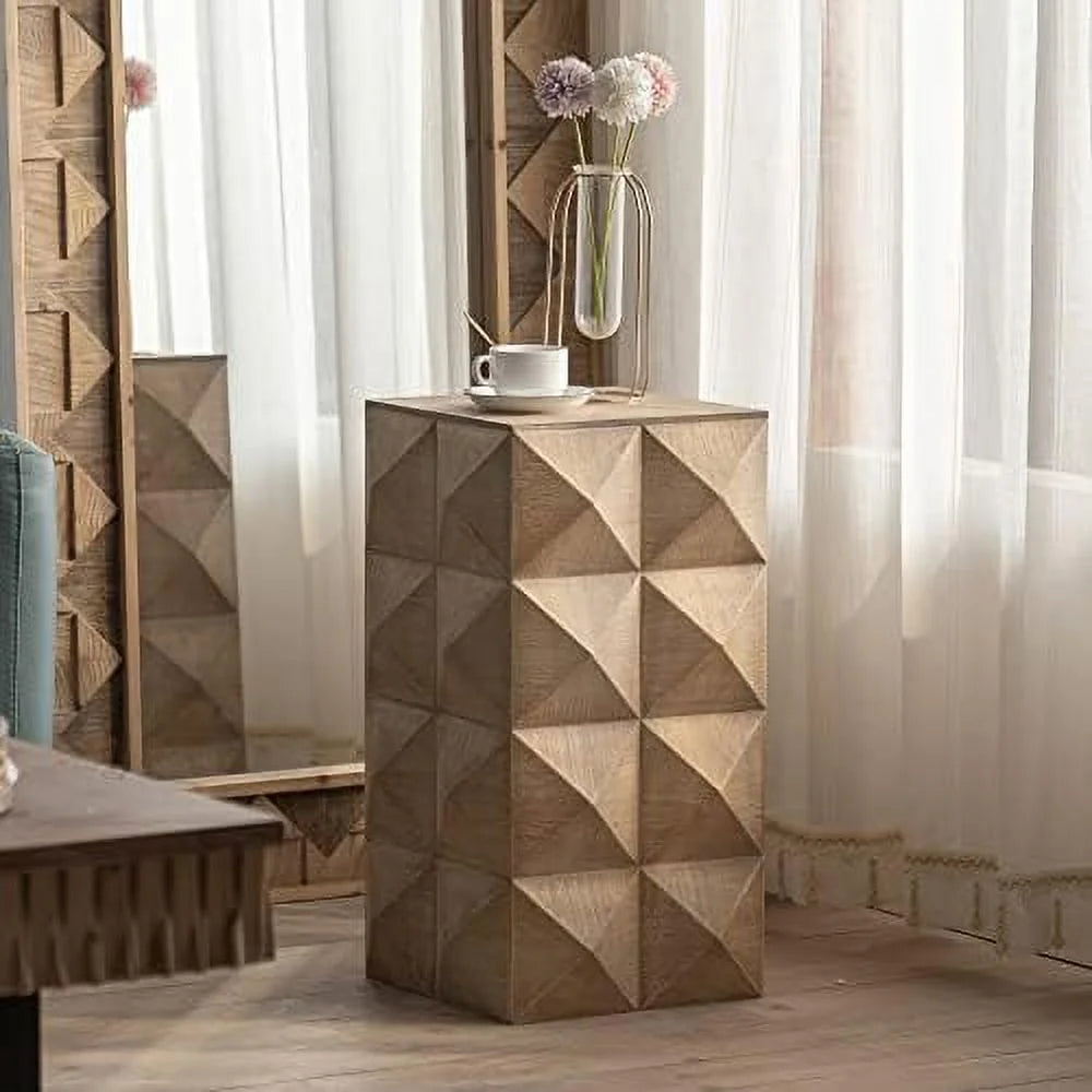 21.06" Spliced Design Retro Square Coffee Table with Metal Support Legs L516777