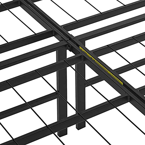 Black Twin Size Foldable Metal Platform Bed Frame with Storage Y2572