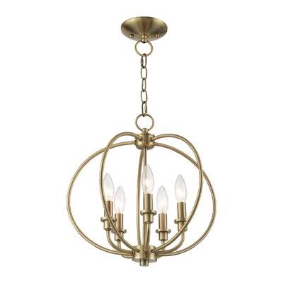 Antique Brass 5 - Light Globe Chandelier Z666470