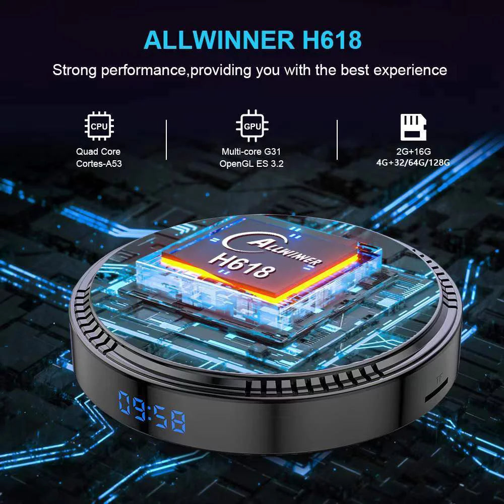 Android 12.0 4+32GB Ultra HD 6K HDR WiFi TV Streamer Player U27711