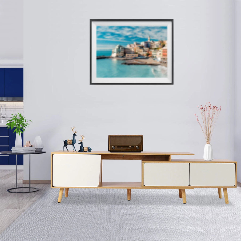 MDF TV Stand with 3 Storage Cabinets J1242