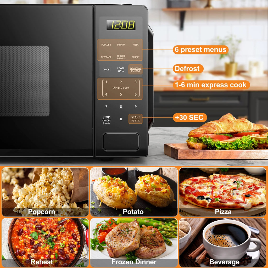 1.1 Cu ft 1000 Watts Black Countertop Microwave Oven G1877
