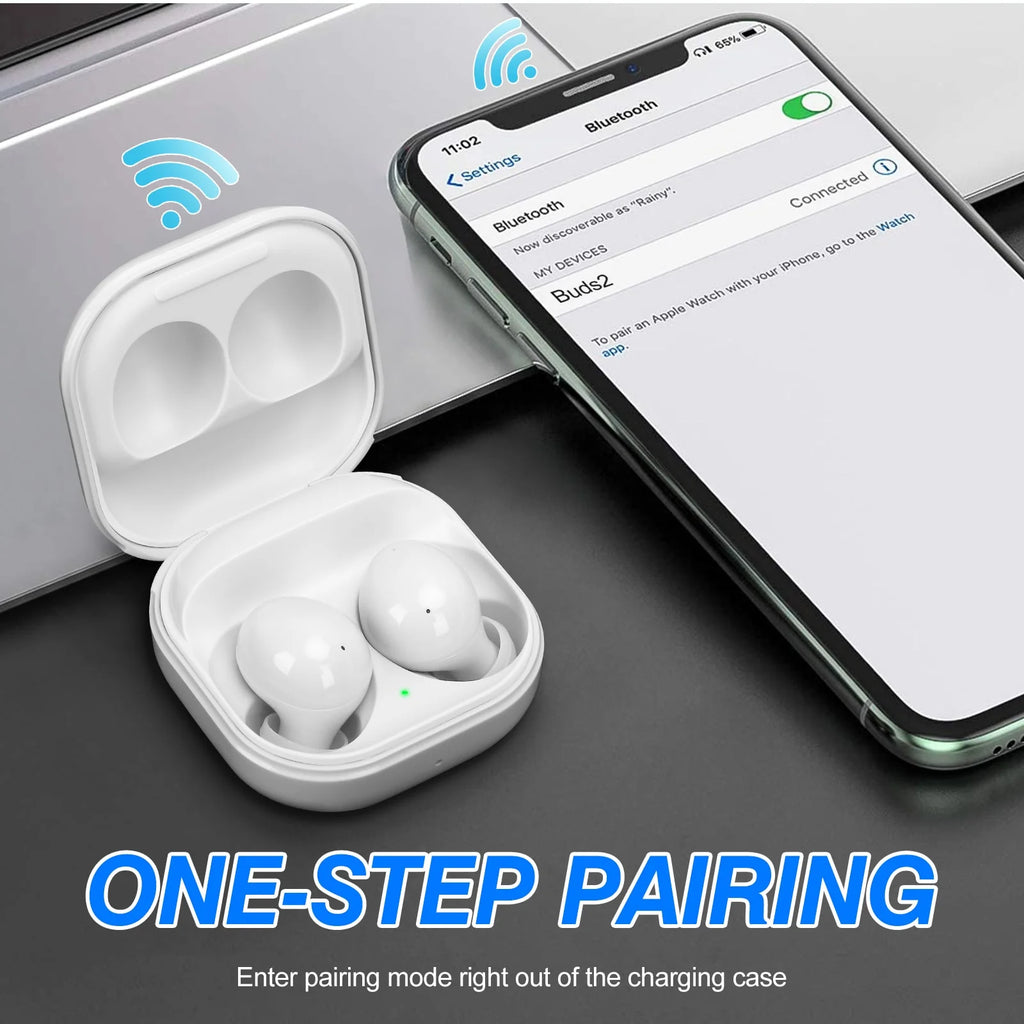 White Truly Wireless Bluetooth Headphones with Noise Isolation Z5323