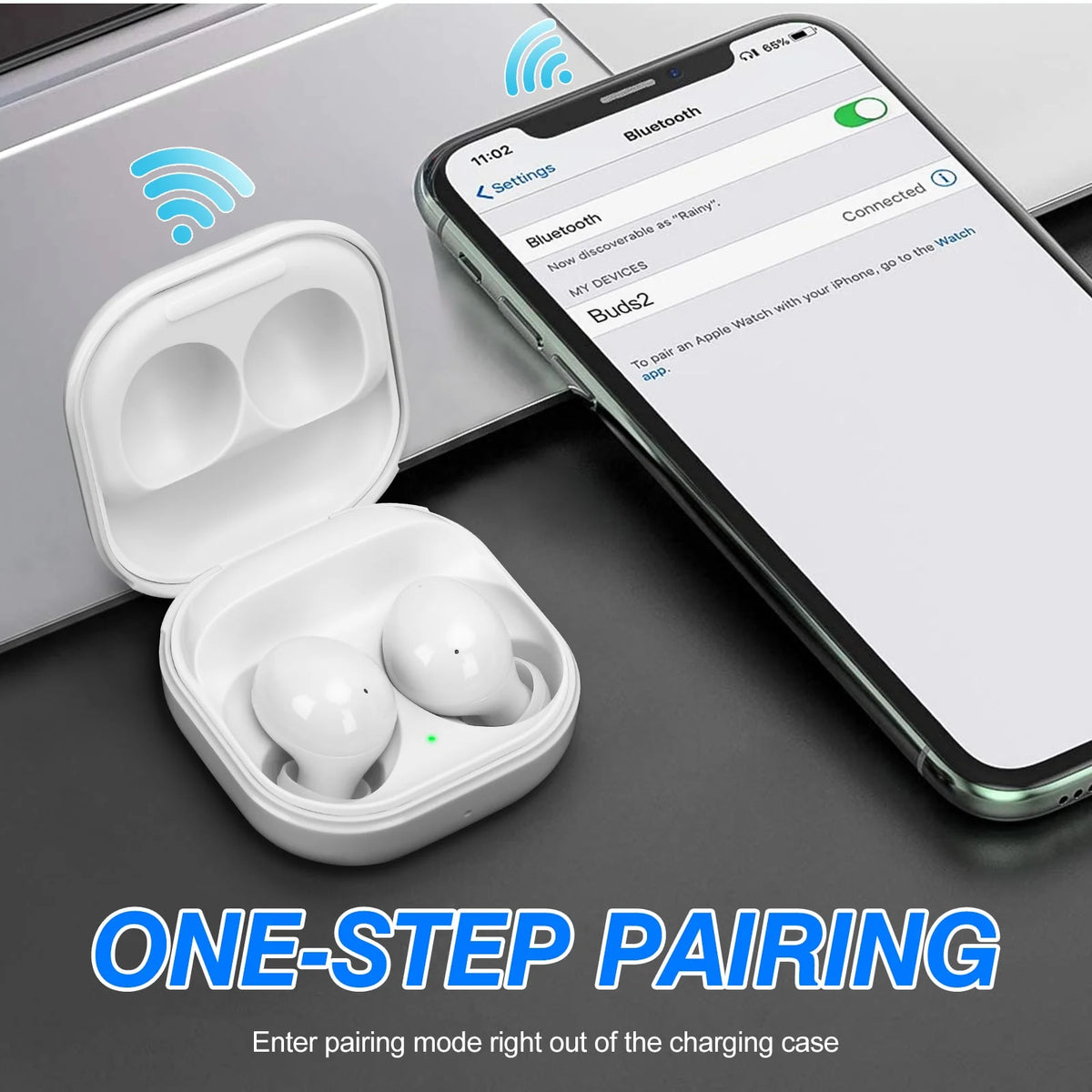 White Truly Wireless Bluetooth Headphones with Noise Isolation Z5323