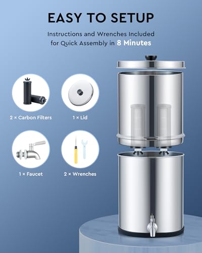 2.25 Gal Stainless Steel Gravity Water Filter System K93784