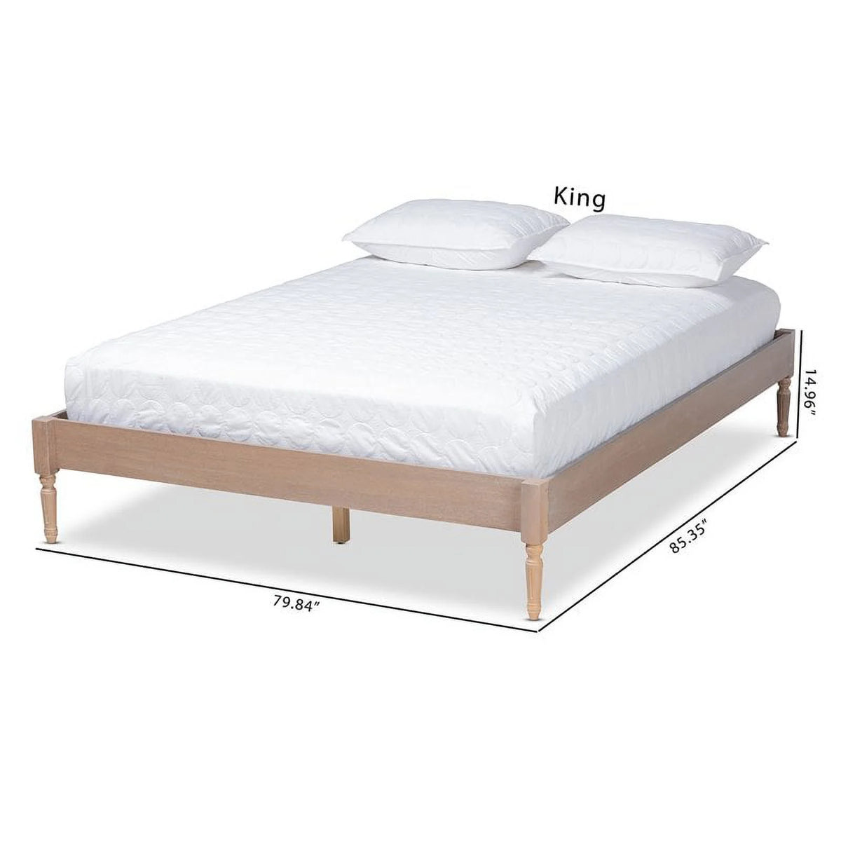 Mid-Century Wood Platform Queen Bed U462119